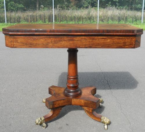 Regency Rosewood Pedestal Foldover Card Table