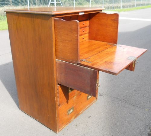 VICTORIAN MAHOGANY SECRETAIRE CHEST DESK - ADDITIONAL PHOTO 1