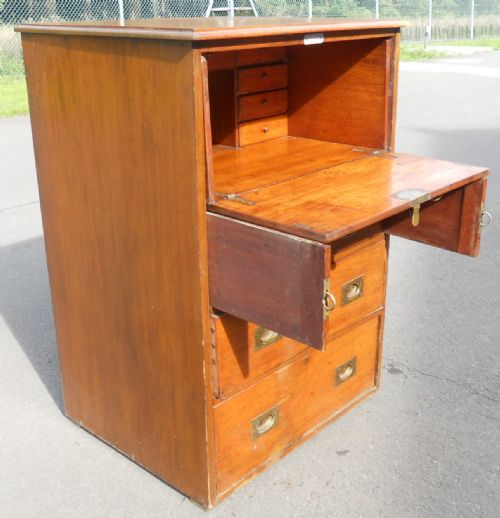 VICTORIAN MAHOGANY SECRETAIRE CHEST DESK - ADDITIONAL PHOTO 4