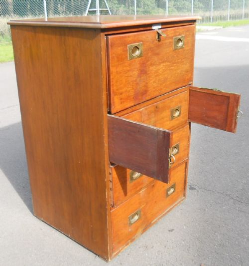 VICTORIAN MAHOGANY SECRETAIRE CHEST DESK - ADDITIONAL PHOTO 5
