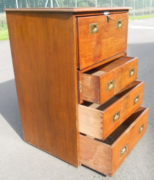 VICTORIAN MAHOGANY SECRETAIRE CHEST DESK - ADDITIONAL PHOTO 9