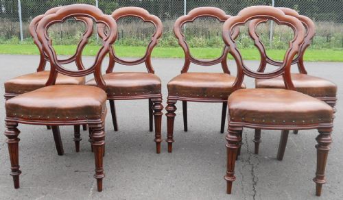 SET OF SIX VICTORIAN MAHOGANY DINING CHAIRS - ADDITIONAL PHOTO 1