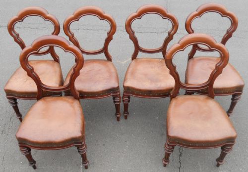 SET OF SIX VICTORIAN MAHOGANY DINING CHAIRS - ADDITIONAL PHOTO 2