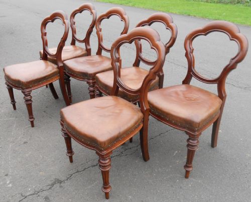 SET OF SIX VICTORIAN MAHOGANY DINING CHAIRS - ADDITIONAL PHOTO 3