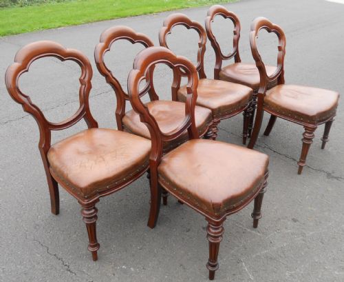 SET OF SIX VICTORIAN MAHOGANY DINING CHAIRS - ADDITIONAL PHOTO 4