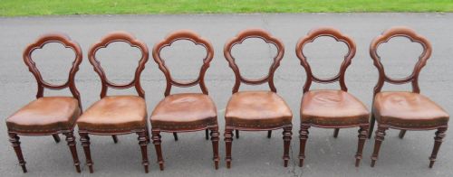 SET OF SIX VICTORIAN MAHOGANY DINING CHAIRS - ADDITIONAL PHOTO 5