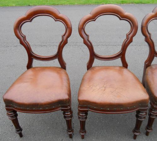 SET OF SIX VICTORIAN MAHOGANY DINING CHAIRS - ADDITIONAL PHOTO 6