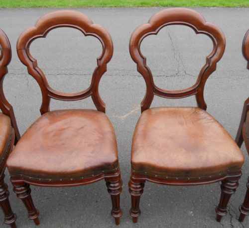 SET OF SIX VICTORIAN MAHOGANY DINING CHAIRS - ADDITIONAL PHOTO 7