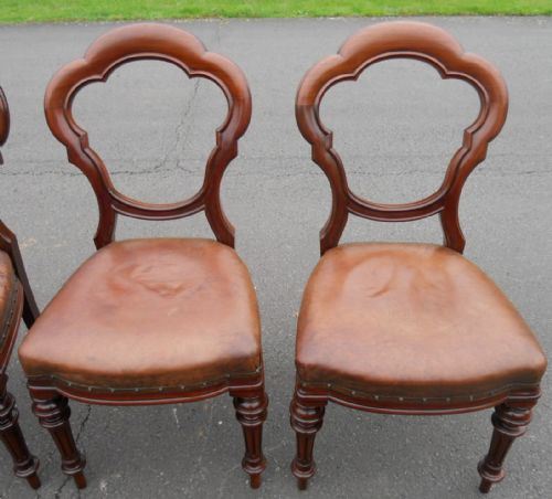 SET OF SIX VICTORIAN MAHOGANY DINING CHAIRS - ADDITIONAL PHOTO 8