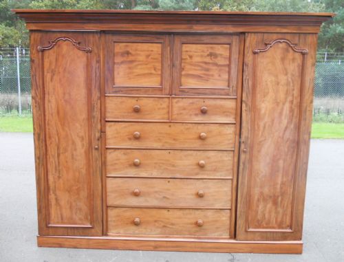 LARGE VICTORIAN MAHOGANY COMPACTUM WARDROBE - ADDITIONAL PHOTO 1