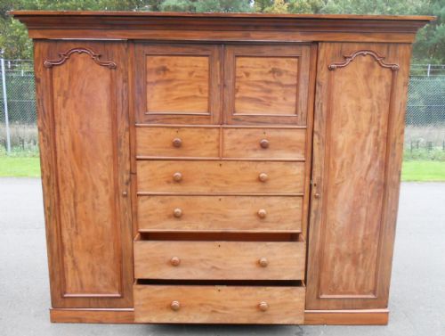 LARGE VICTORIAN MAHOGANY COMPACTUM WARDROBE - ADDITIONAL PHOTO 2