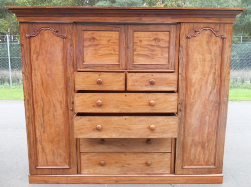 LARGE VICTORIAN MAHOGANY COMPACTUM WARDROBE - ADDITIONAL PHOTO 3