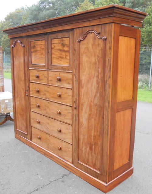 LARGE VICTORIAN MAHOGANY COMPACTUM WARDROBE - ADDITIONAL PHOTO 5
