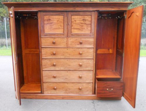 LARGE VICTORIAN MAHOGANY COMPACTUM WARDROBE - ADDITIONAL PHOTO 6