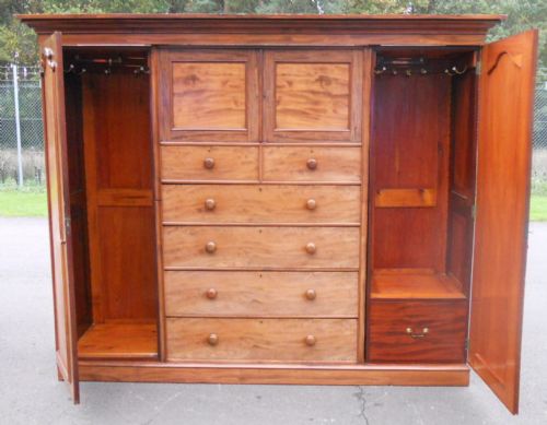 LARGE VICTORIAN MAHOGANY COMPACTUM WARDROBE - ADDITIONAL PHOTO 8