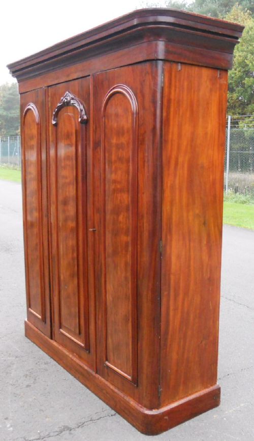 fig 1. Victorian Mahogany Three Door Wardrobe 