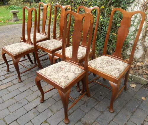 SET OF SIX QUEEN ANNE STYLE MAHOGANY DINING CHAIRS - ADDITIONAL PHOTO 2