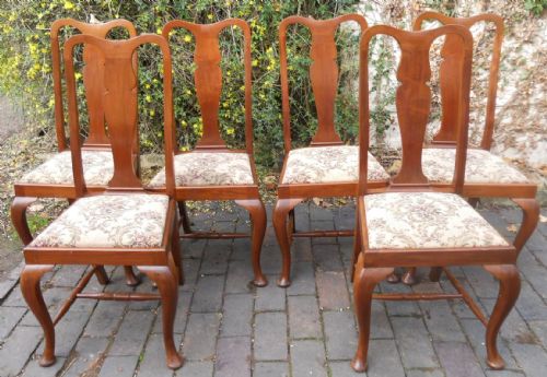 SET OF SIX QUEEN ANNE STYLE MAHOGANY DINING CHAIRS - ADDITIONAL PHOTO 4
