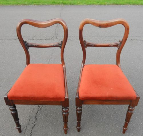Pair Victorian Rosewood Dining Chairs