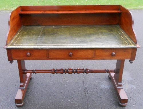 Antique Mahogany Leather Top Writing Desk