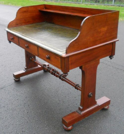 fig 1. Antique Mahogany Leather Top Writing Desk
