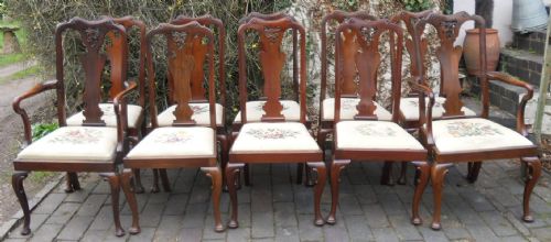 Set of Ten Mahogany Dining Chairs