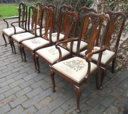 fig 1. Set of Ten Mahogany Dining Chairs 