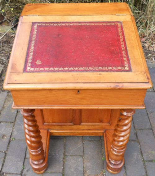 VICTORIAN SATIN MAHOGANY DAVENPORT WRITING DESK - ADDITIONAL PHOTO 2