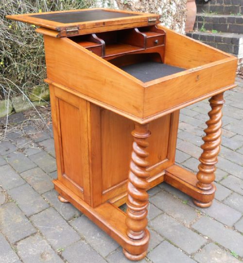VICTORIAN SATIN MAHOGANY DAVENPORT WRITING DESK - ADDITIONAL PHOTO 6