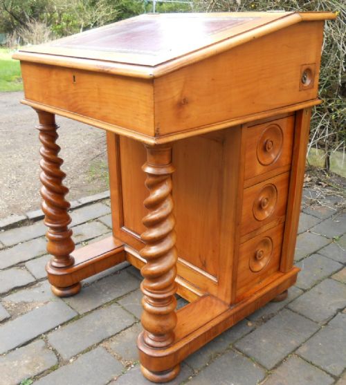 VICTORIAN SATIN MAHOGANY DAVENPORT WRITING DESK - ADDITIONAL PHOTO 9