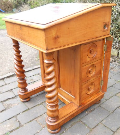 VICTORIAN SATIN MAHOGANY DAVENPORT WRITING DESK - ADDITIONAL PHOTO 11