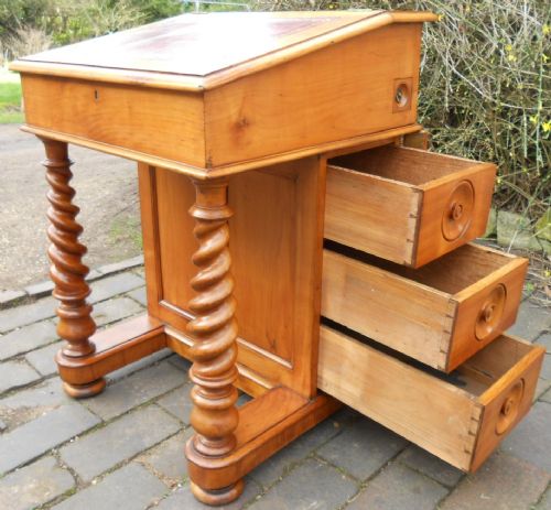 VICTORIAN SATIN MAHOGANY DAVENPORT WRITING DESK - ADDITIONAL PHOTO 12