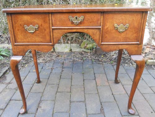 Queen Anne Style Walnut Low Boy Writing Table
