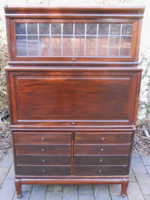 fig 1. Globe Wernicke Mahogany Stacking Bookcase