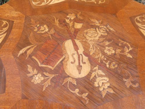FRENCH INLAID WALNUT OCCASIONAL TABLE - ADDITIONAL PHOTO 2