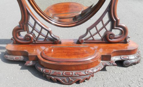 VICTORIAN MAHOGANY OVAL DRESSING MIRROR - ADDITIONAL PHOTO 5