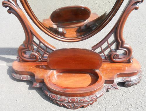 VICTORIAN MAHOGANY OVAL DRESSING MIRROR - ADDITIONAL PHOTO 7