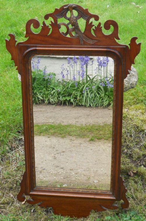 Georgian Style Walnut Hanging Wall Mirror
