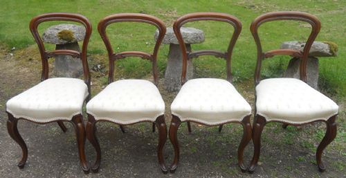 Set of Four Victorian Walnut Dining Chairs