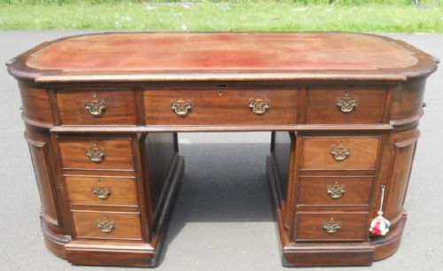 Victorian Mahogany 'D End' Writing Desk