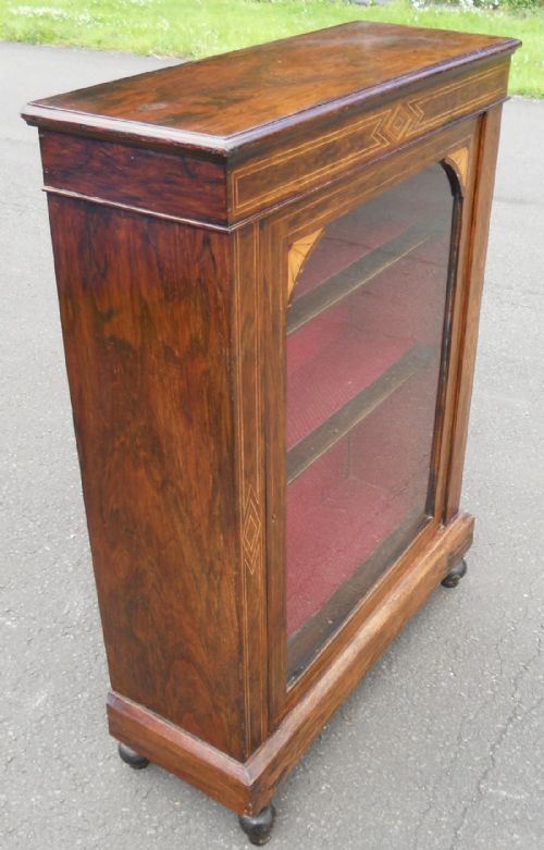 VICTORIAN BURR WALNUT SIDE DISPLAY CABINET - ADDITIONAL PHOTO 2