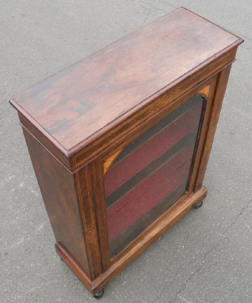 VICTORIAN BURR WALNUT SIDE DISPLAY CABINET - ADDITIONAL PHOTO 3