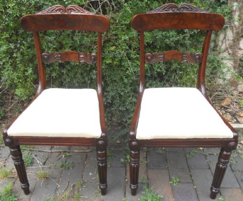 Pair Regency Mahogany Dining Chairs