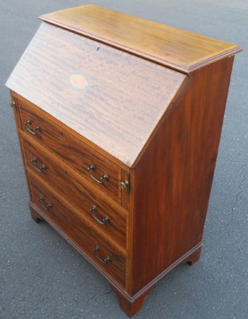 QUALITY EDWARDIAN SATIN WOOD WRITING BUREAU - ADDITIONAL PHOTO 1