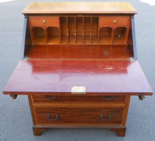 QUALITY EDWARDIAN SATIN WOOD WRITING BUREAU - ADDITIONAL PHOTO 8