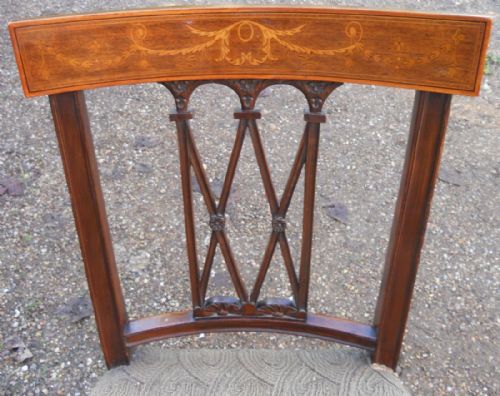 SET OF SIX SHERATON STYLE INLAID MAHOGANY DINING CHAIRS - ADDITIONAL PHOTO 5