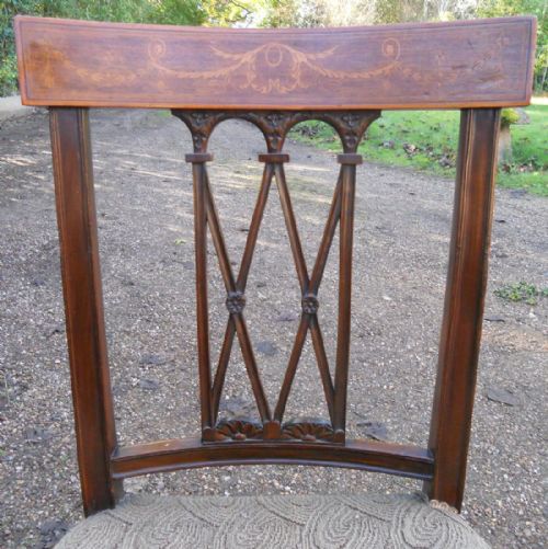SET OF SIX SHERATON STYLE INLAID MAHOGANY DINING CHAIRS - ADDITIONAL PHOTO 6