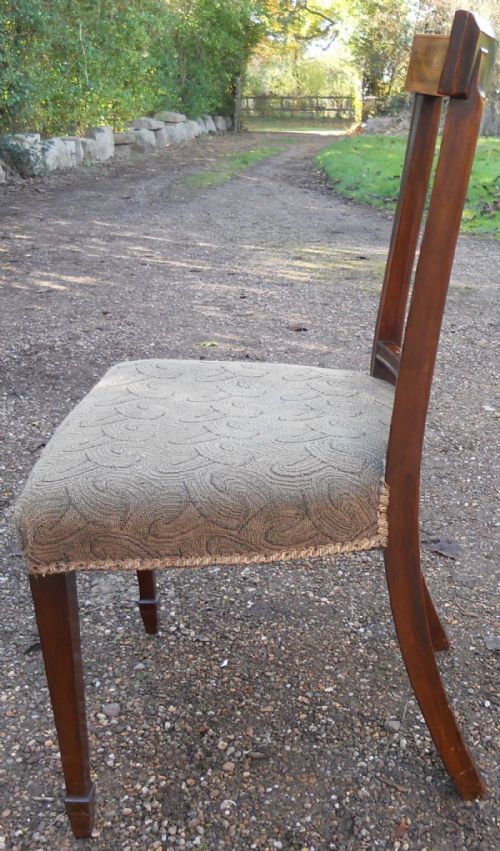 SET OF SIX SHERATON STYLE INLAID MAHOGANY DINING CHAIRS - ADDITIONAL PHOTO 10