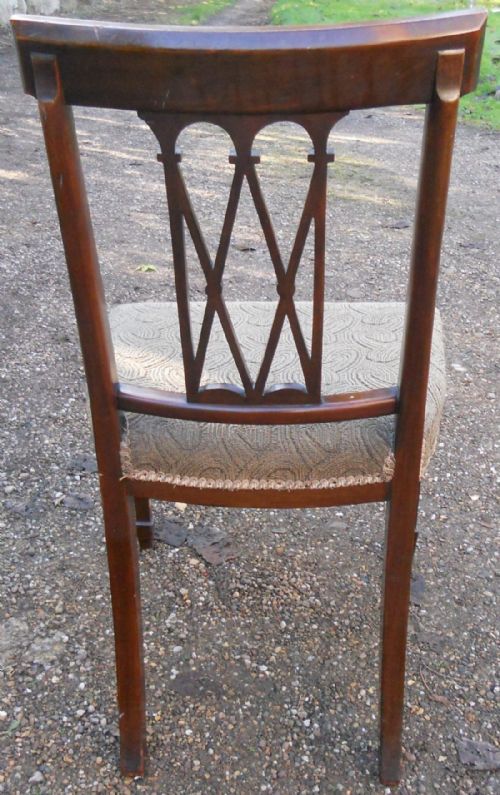 SET OF SIX SHERATON STYLE INLAID MAHOGANY DINING CHAIRS - ADDITIONAL PHOTO 11
