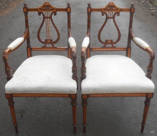 Pair Regency Style Carver Armchairs